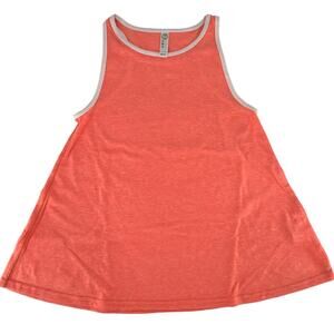 LAT Girls Racerback Tank Top Youth Large Papaya Orange Peach White Trim